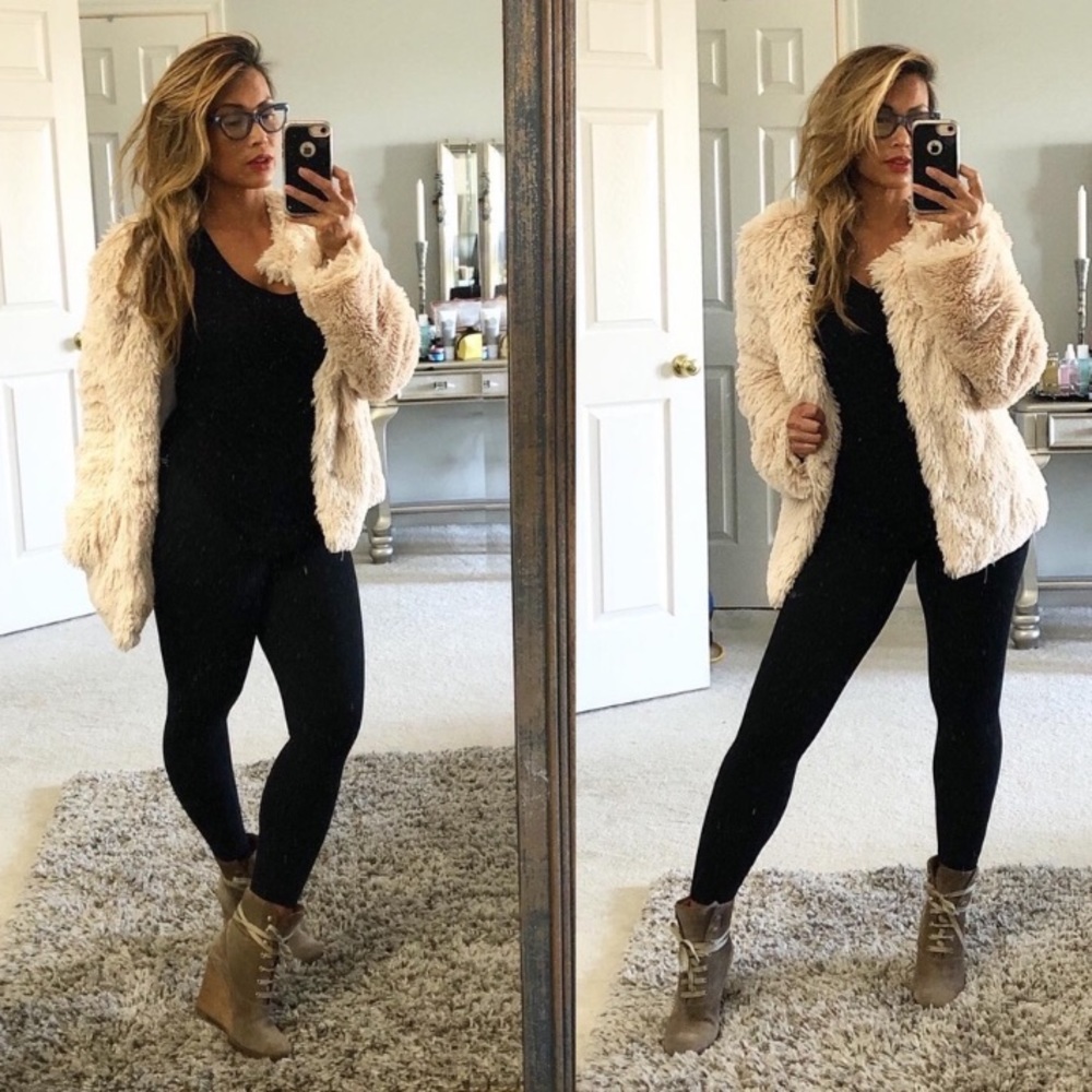 Sanctuary Cream Faux Fur Jacket - Picture 2 of 8